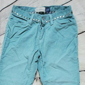 Vintage Gap Low Rise Flare Blue studded corduroy